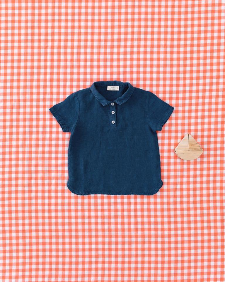 CANESU CAMISA LINO CORTA MARINO