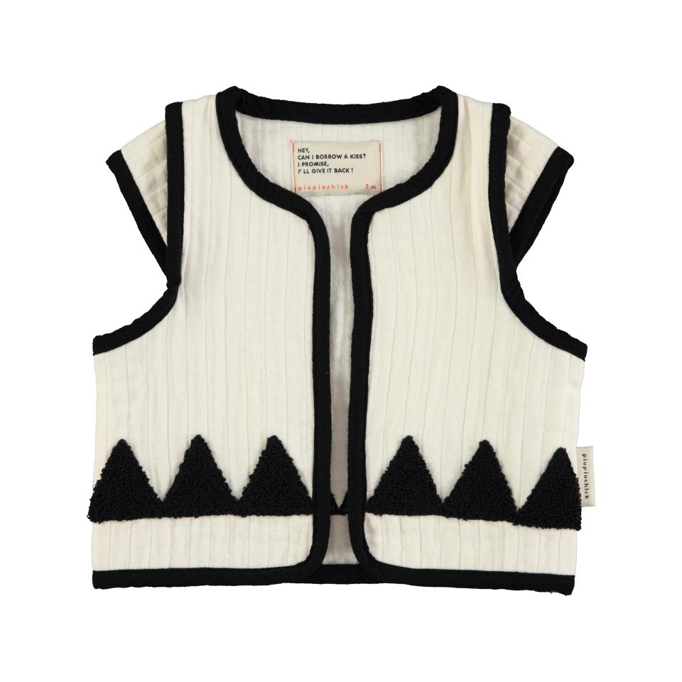 PIU WAISTCOAT ECRU W BLACK TRIANGLE