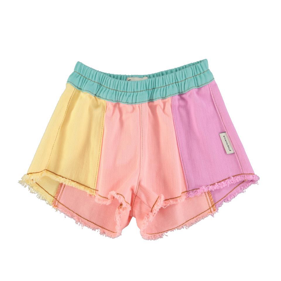 PIU SHORTS W FRINGERS MULTICOLOR PASTEL