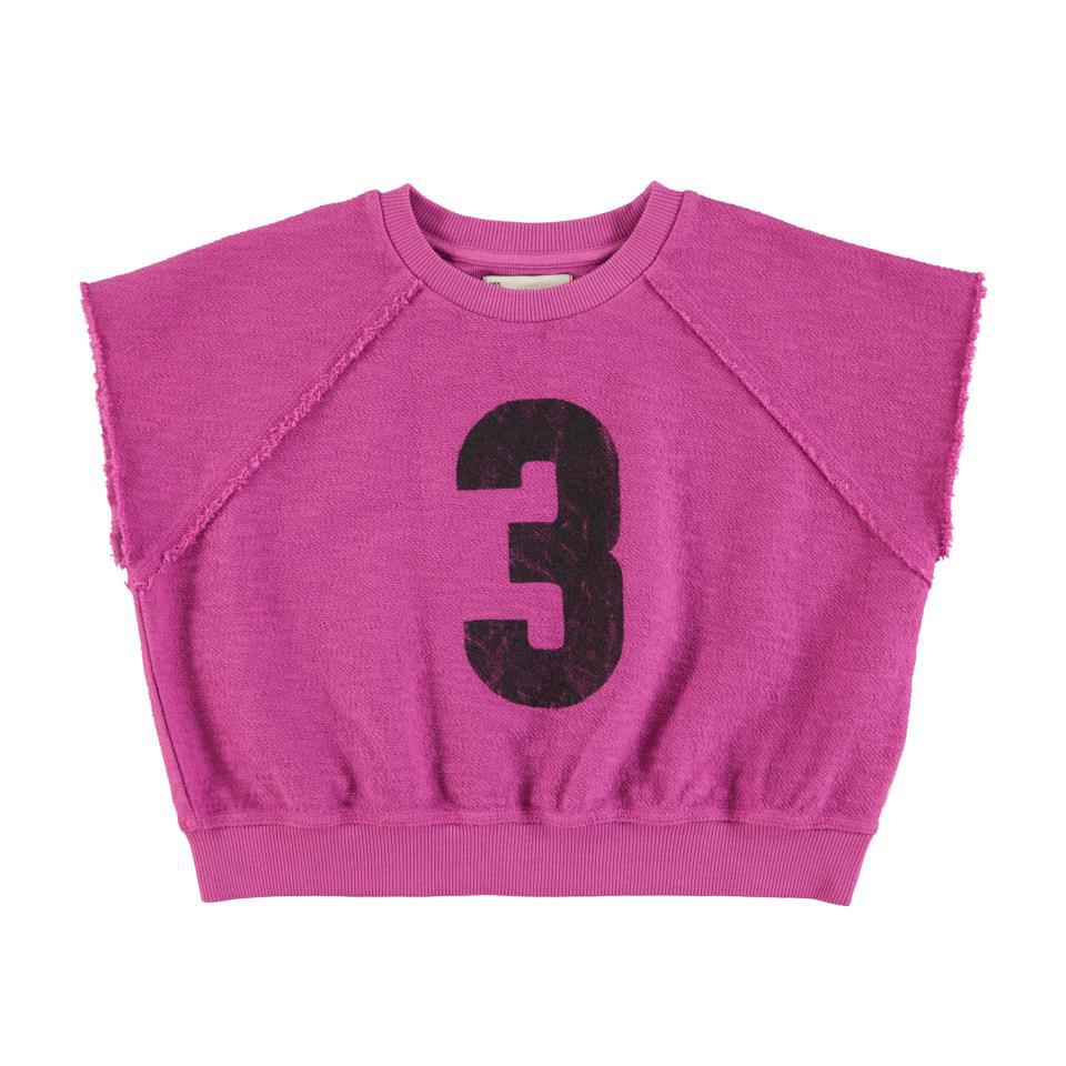 PIU SLEEVELESS SWEATSHIRT FUCHSIA W 3 PRINT