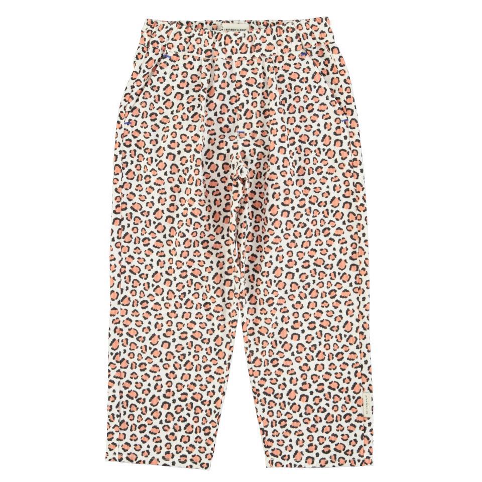 PIU TROUSERS ECRU ANIMAL PRINT