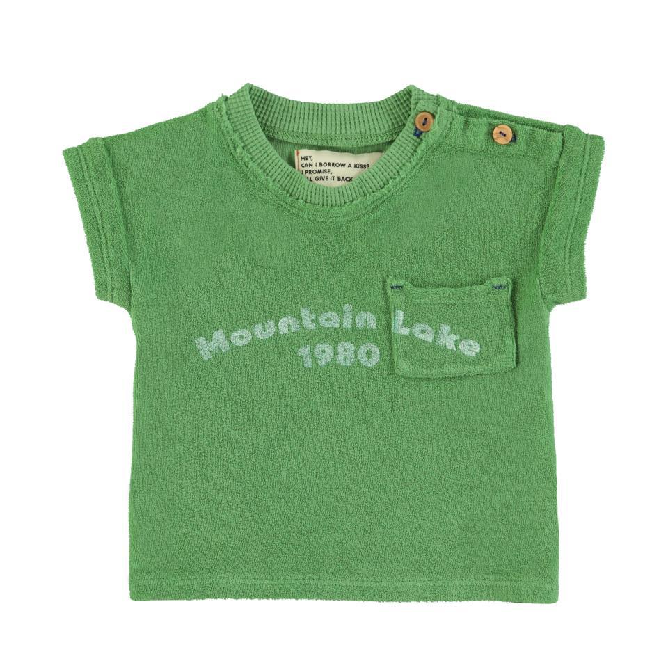 PIU TSHIRT GREEN W MOUNTAIN LAKE PRINT