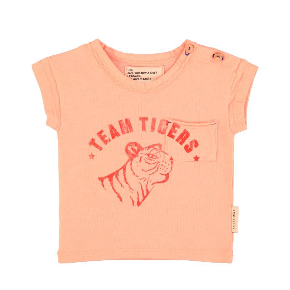 PIU TSHIRT PINK W TIGER PRINT