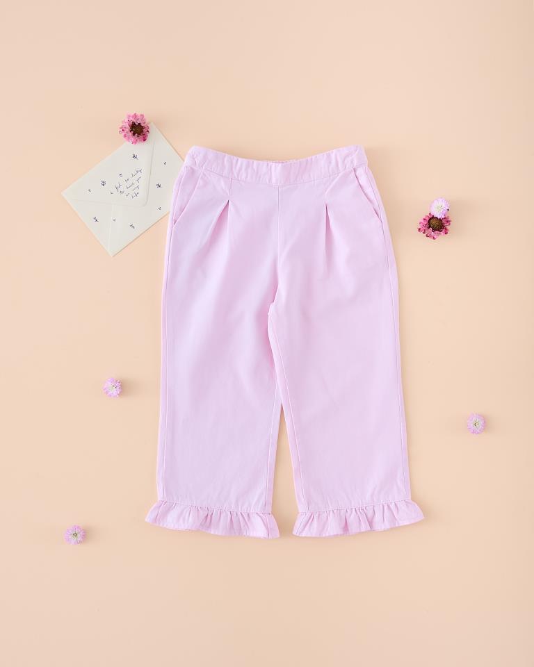 MC PANTALON VOLANTE TINTE MALVA