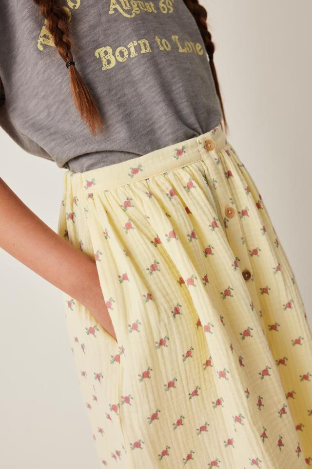 TOCOTO FALDA LARGA CON BOTONES ESTAMPADO