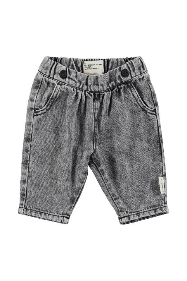 PIU BABY TROUSERS WASHED BLACK DENIM