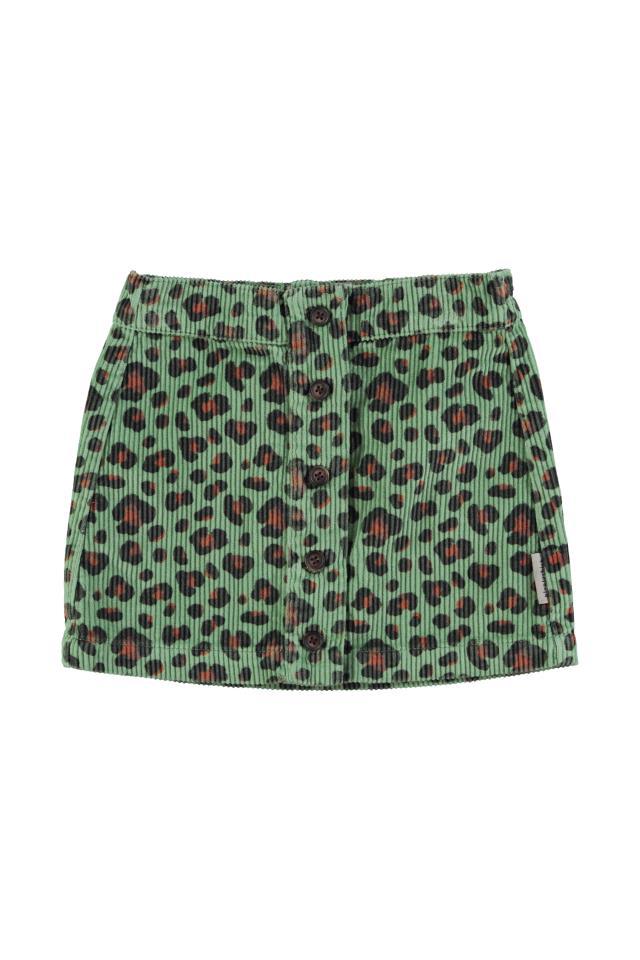 PIU SHORT SKIRT GREEN W ANIMAL PRINT