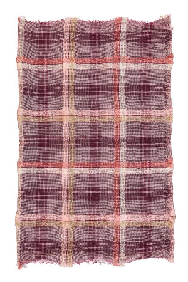 SISTERS SCARF BORDEAUX CHECKERED